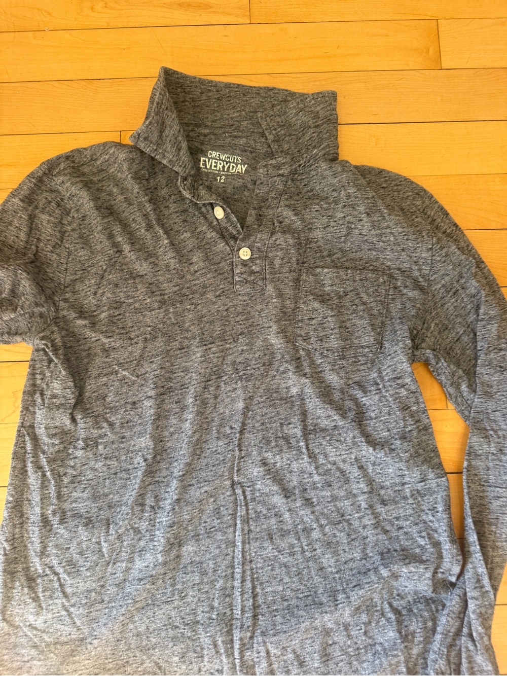Crewcuts Gray Everyday Boys' Long-Sleeve Henley Polo